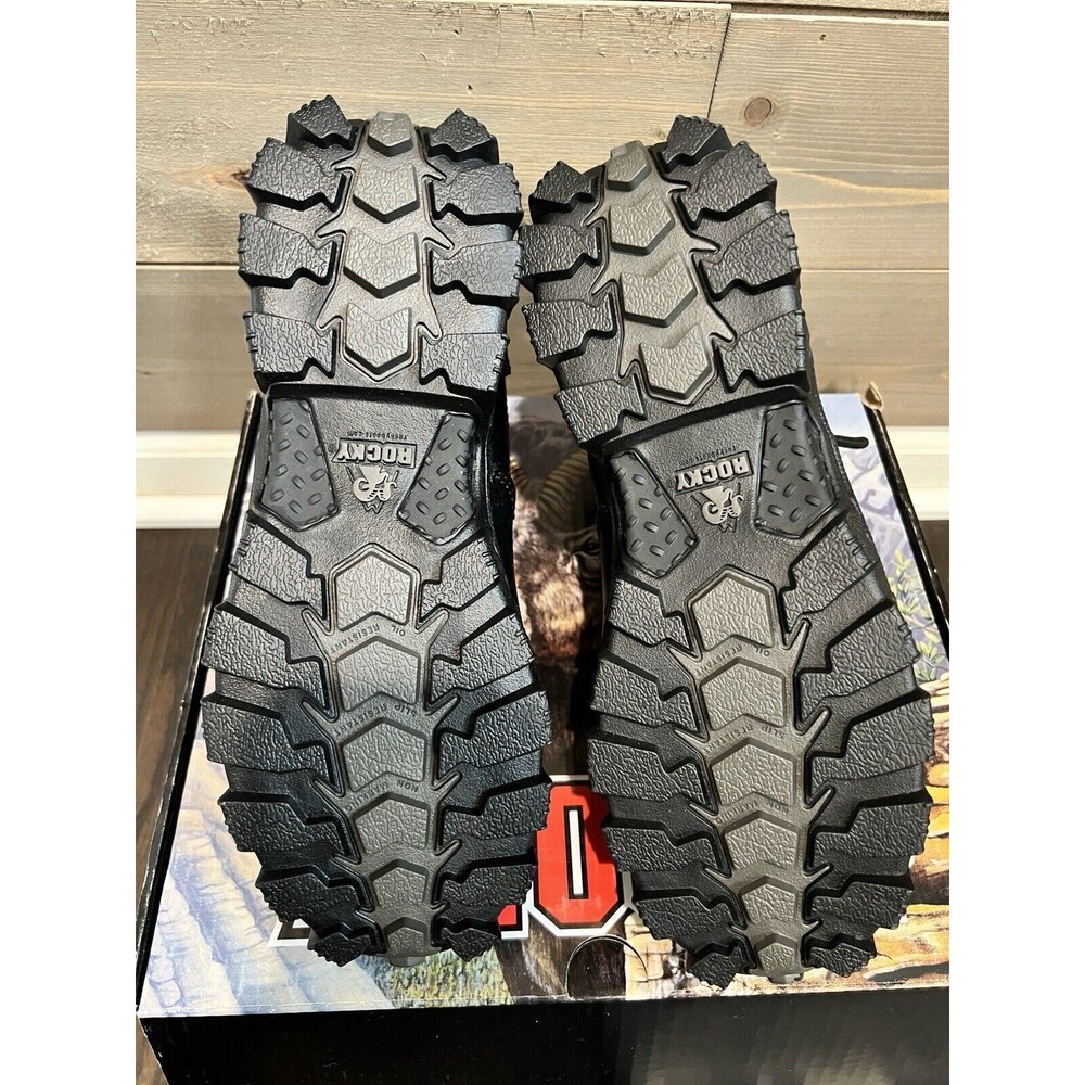 NEW Rocky Alpha Force 6” Black Leather Men’s Boots Size 6.5 W Waterproof - Picture 6 of 10